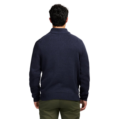 Izod Holiday Button Mock Sweater - Navy Blazer