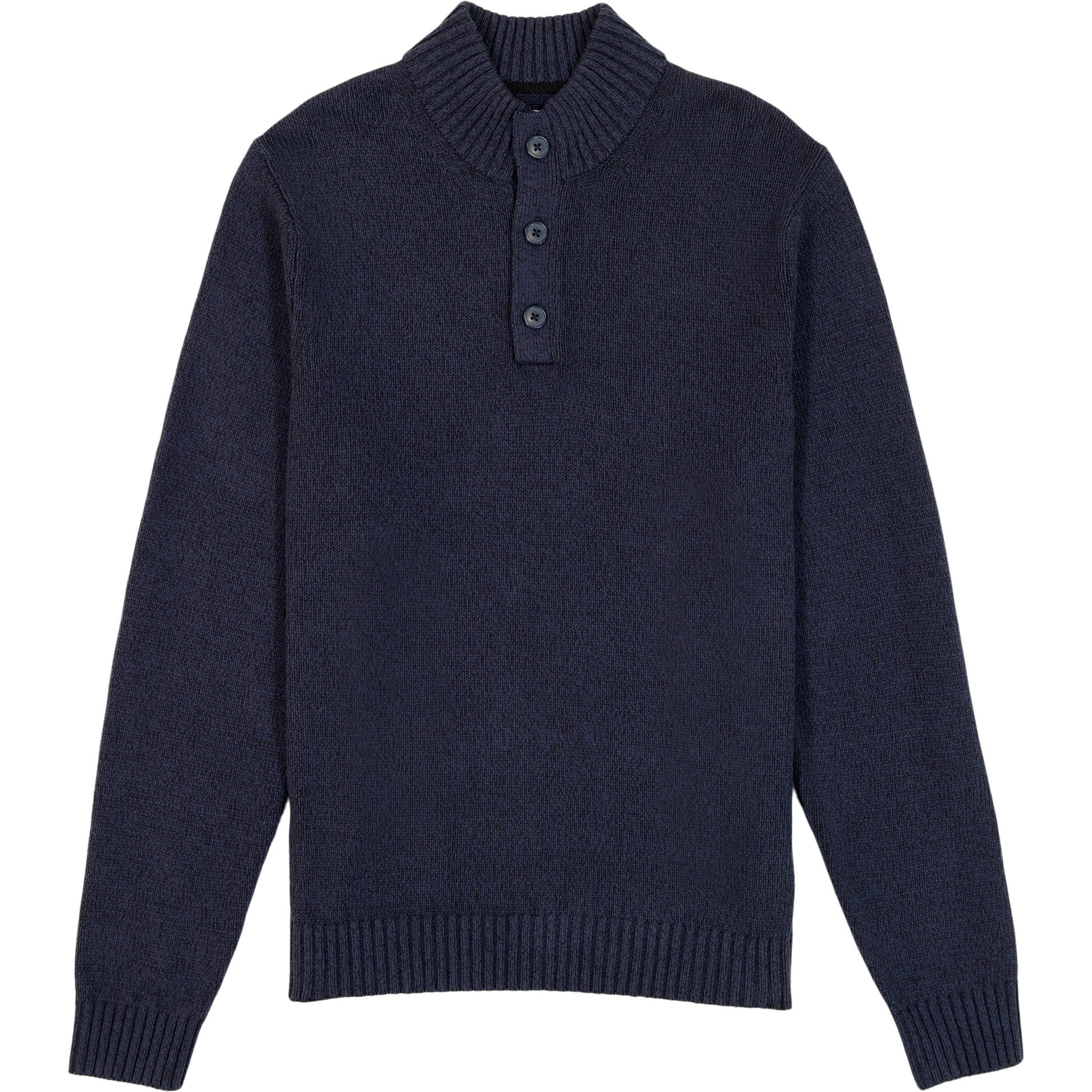 Izod Holiday Button Mock Sweater - Navy Blazer