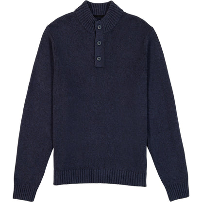 Izod Holiday Button Mock Sweater - Navy Blazer