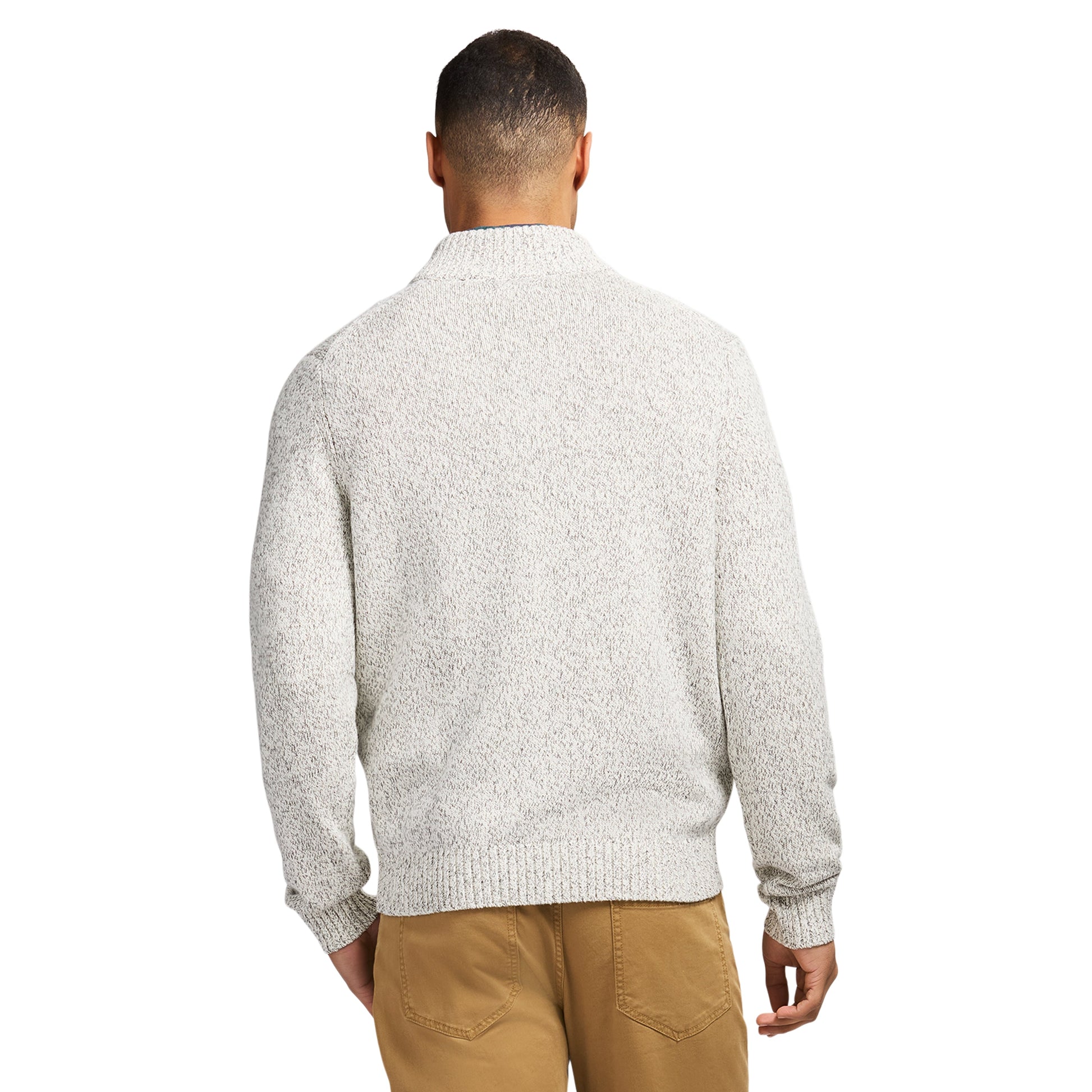 Izod Holiday Button Mock Sweater - Rock Hthr