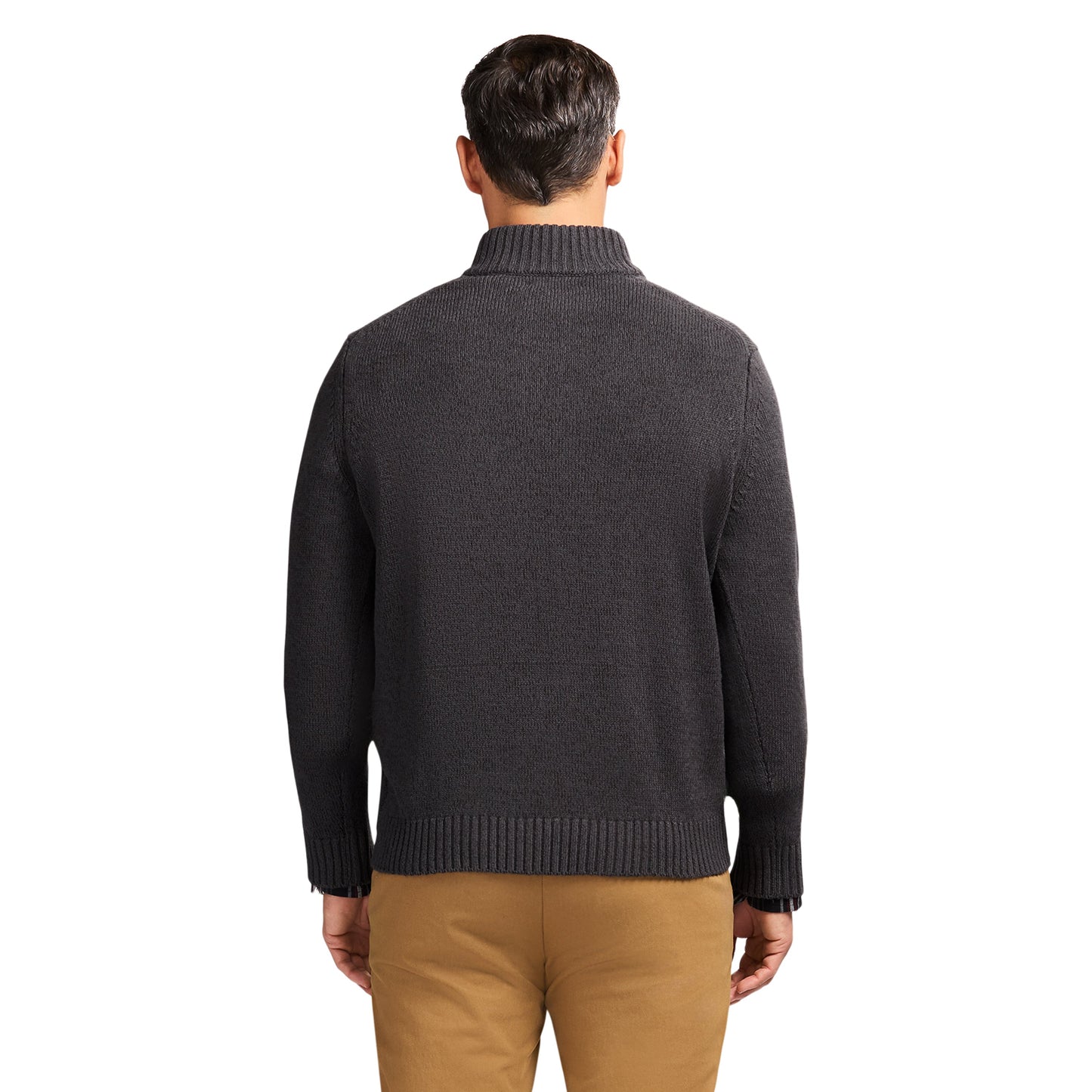Izod Holiday Button Mock Sweater - Asphalt