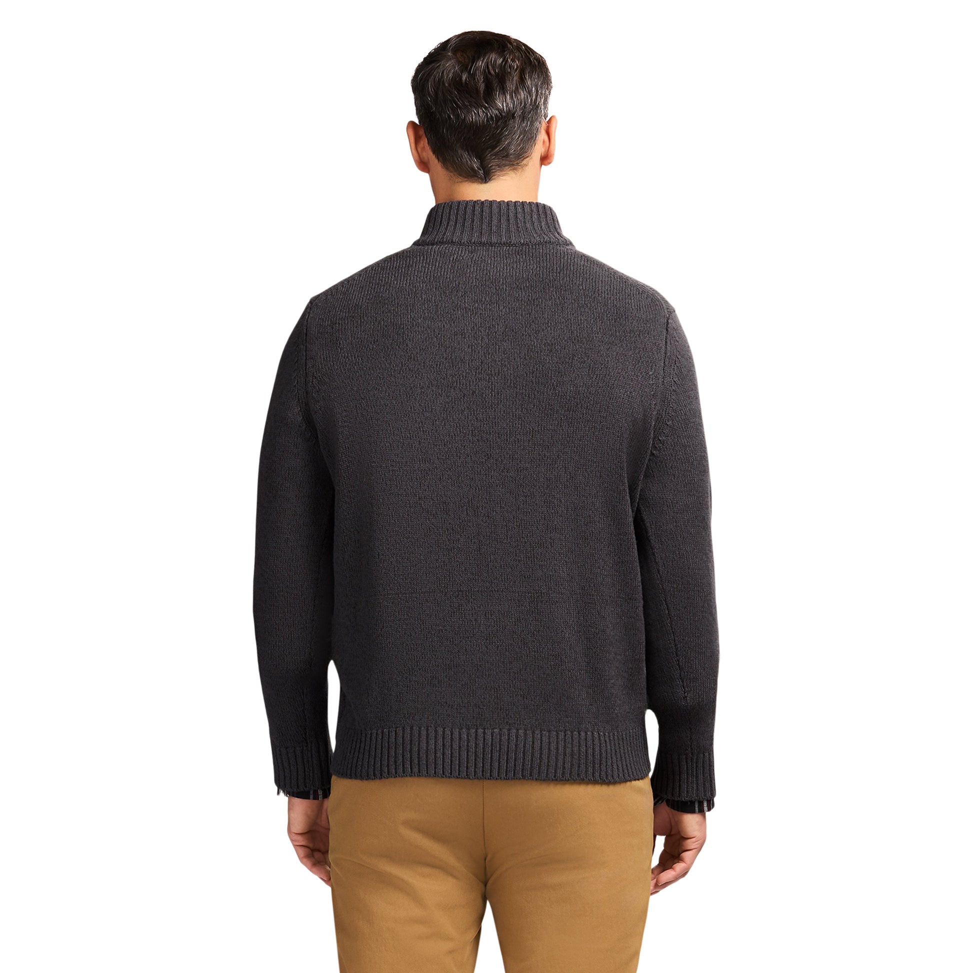 Izod Holiday Button Mock Sweater - Asphalt