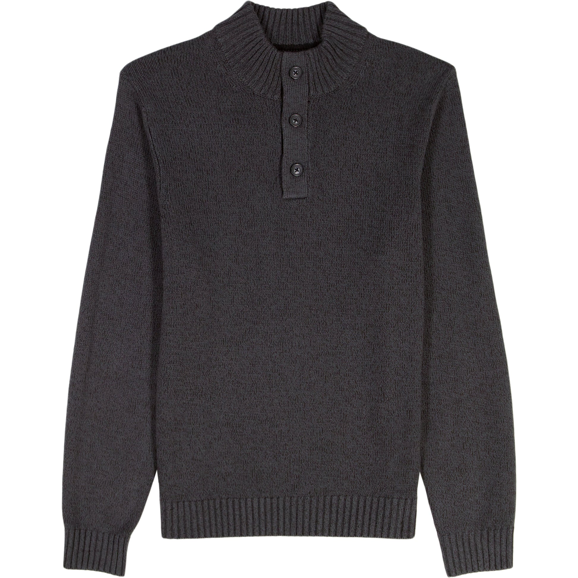 Izod Holiday Button Mock Sweater - Asphalt