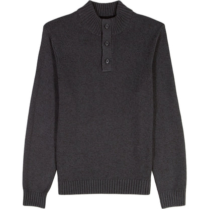 Izod Holiday Button Mock Sweater - Asphalt