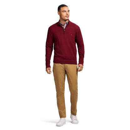 Izod Fine Gauge Quarter Zip Sweater - Velvet Maroon