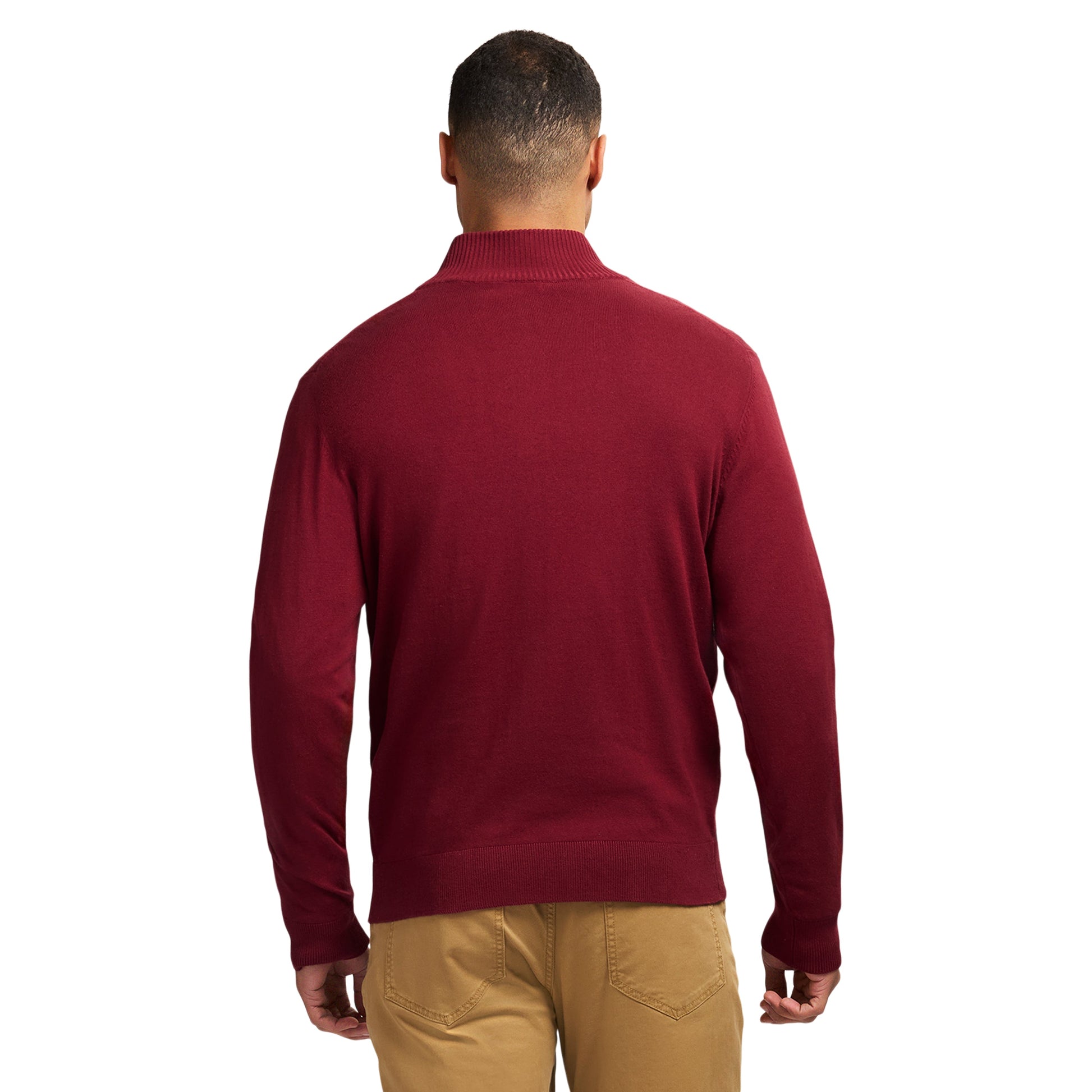 Izod Fine Gauge Quarter Zip Sweater - Velvet Maroon
