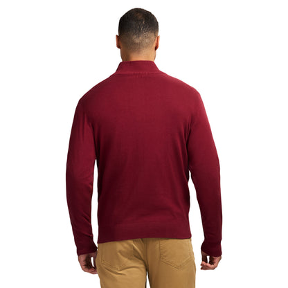 Izod Fine Gauge Quarter Zip Sweater - Velvet Maroon