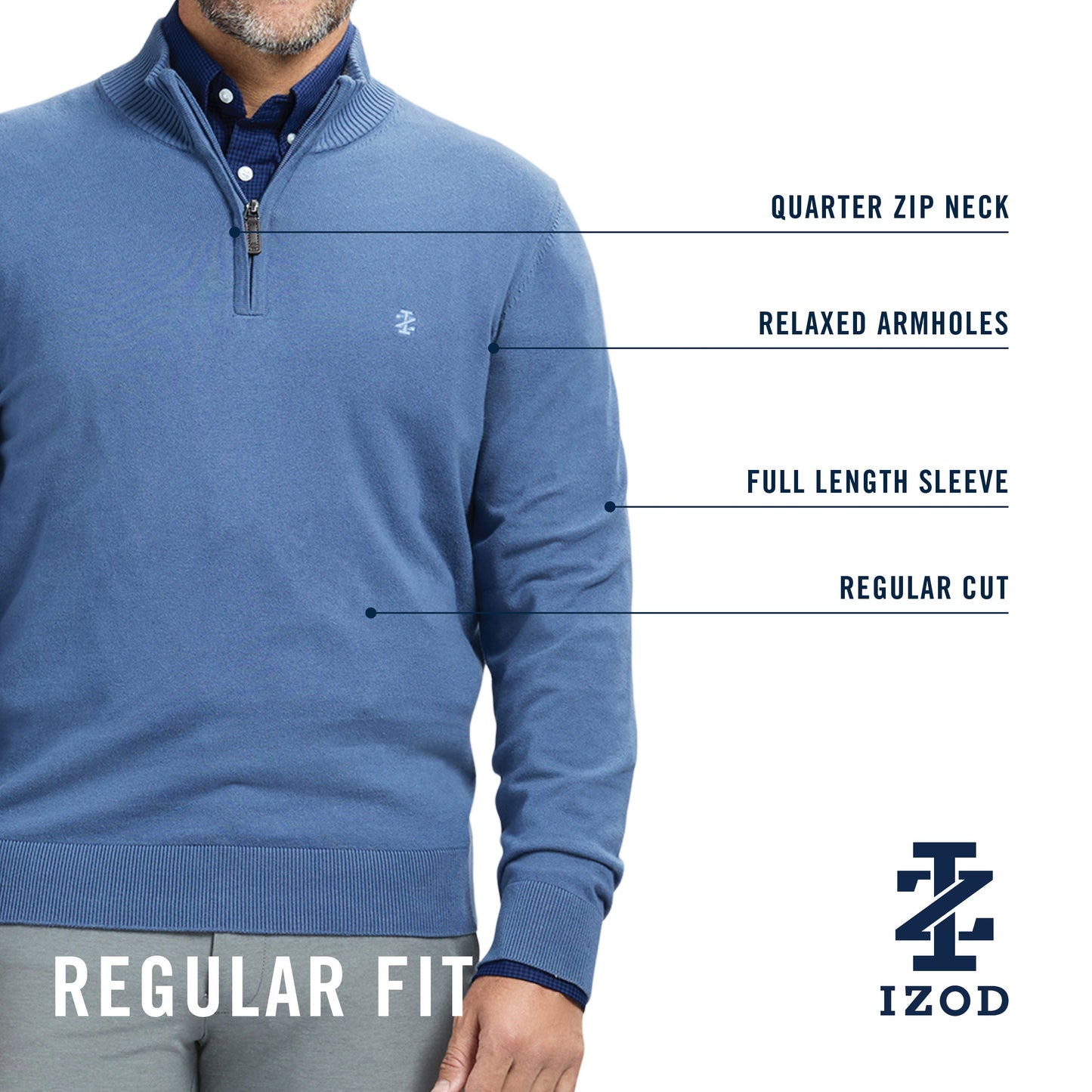 Izod Fine Gauge Quarter Zip Sweater - Velvet Maroon