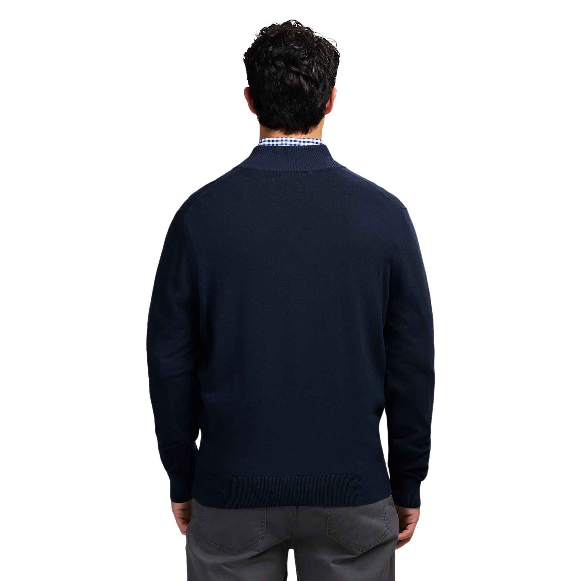 Izod Fine Gauge Quarter Zip Sweater - Navy Blazer