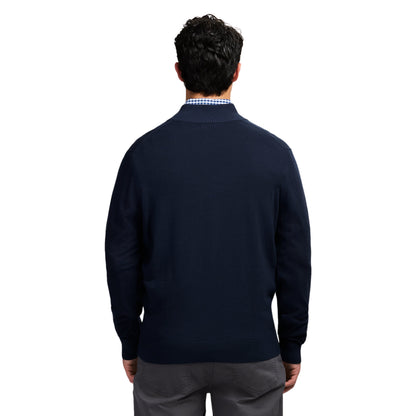 Izod Fine Gauge Quarter Zip Sweater - Navy Blazer