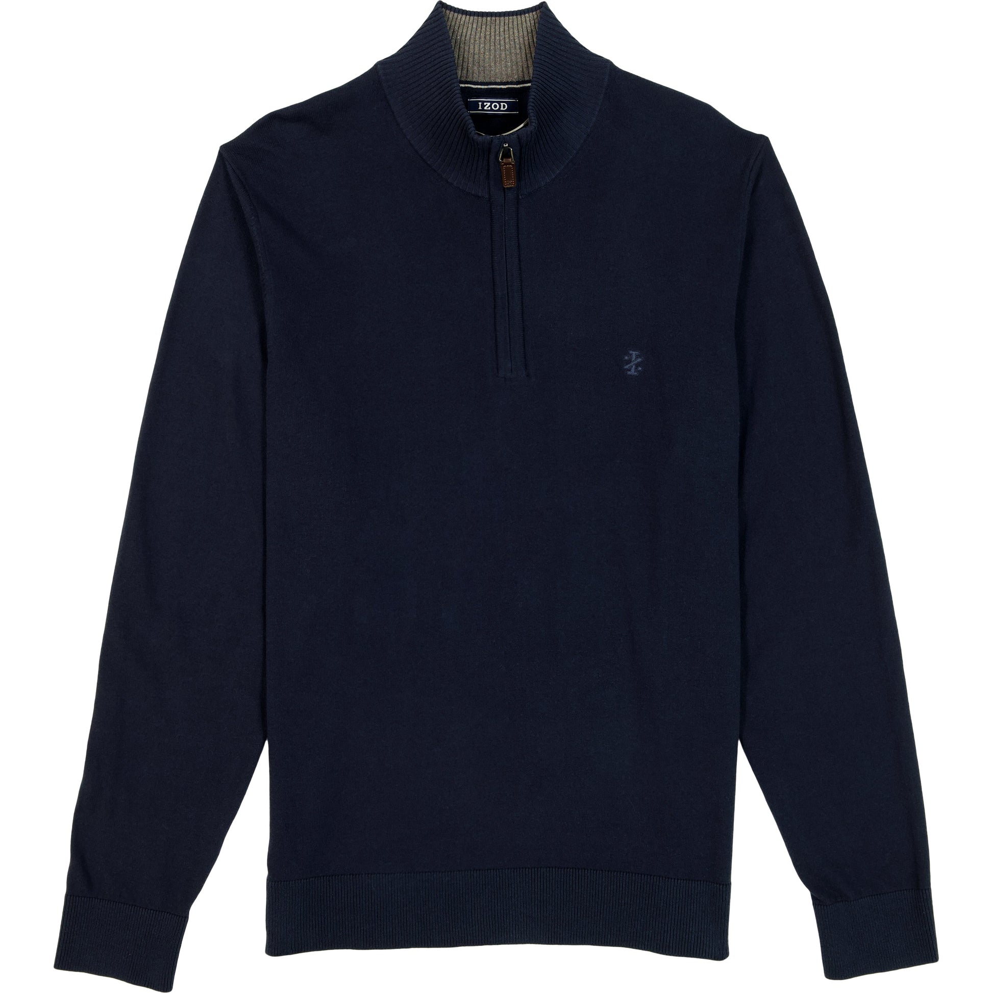 Izod Fine Gauge Quarter Zip Sweater - Navy Blazer
