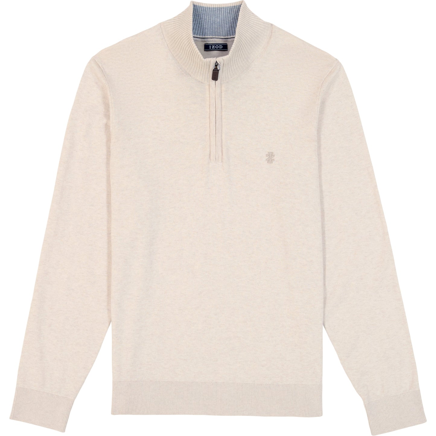 Izod Fine Gauge Quarter Zip Sweater - Rock Hthr