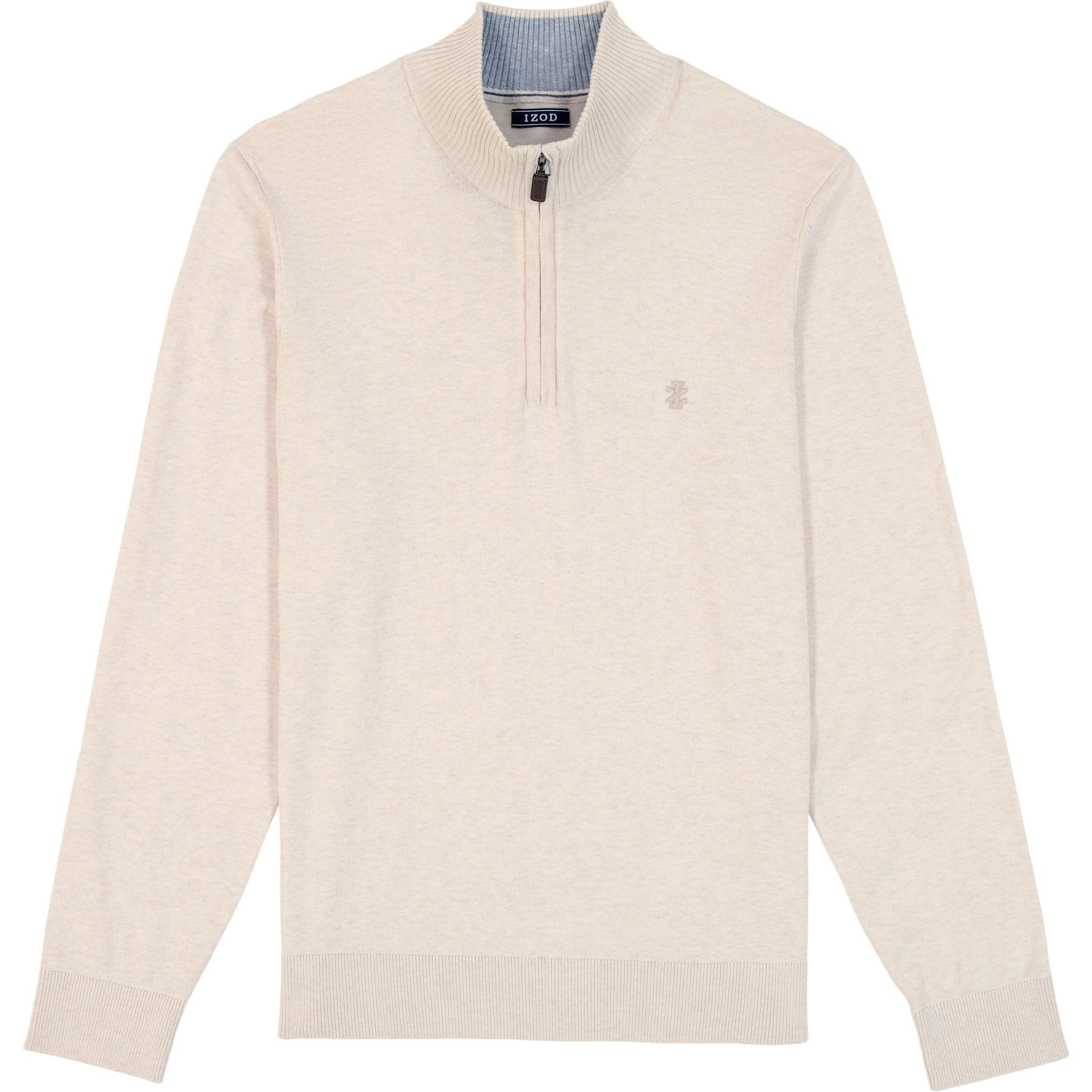 Izod Fine Gauge Quarter Zip Sweater - Rock Hthr