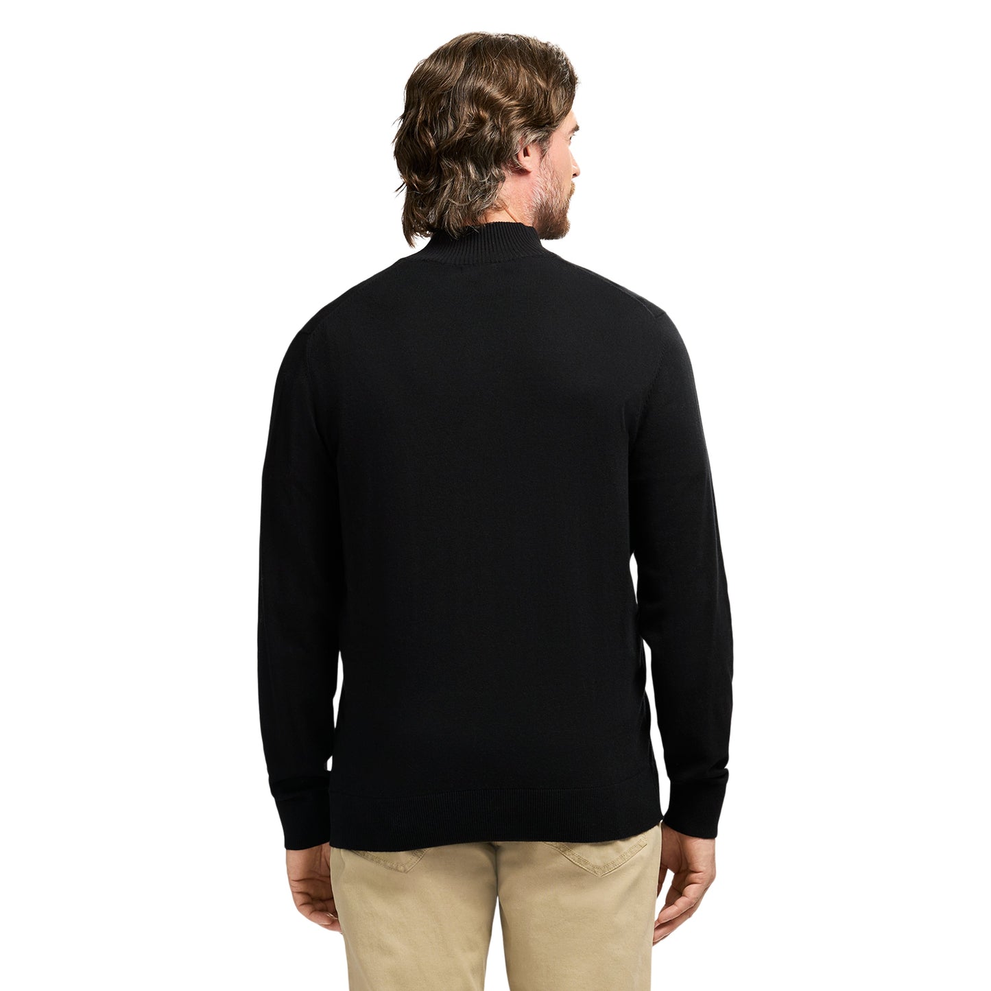 Izod Fine Gauge Quarter Zip Sweater - Black