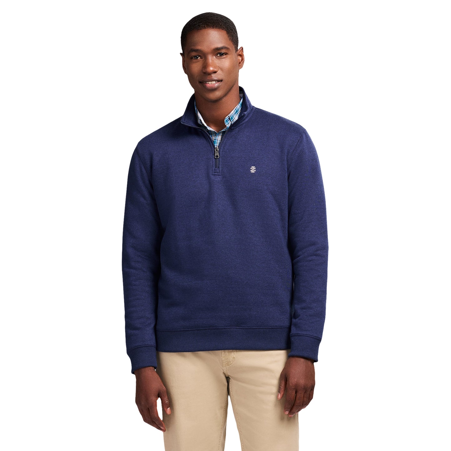 Izod Advantage Performance Quarter Zip Fleece - Navy Blazer