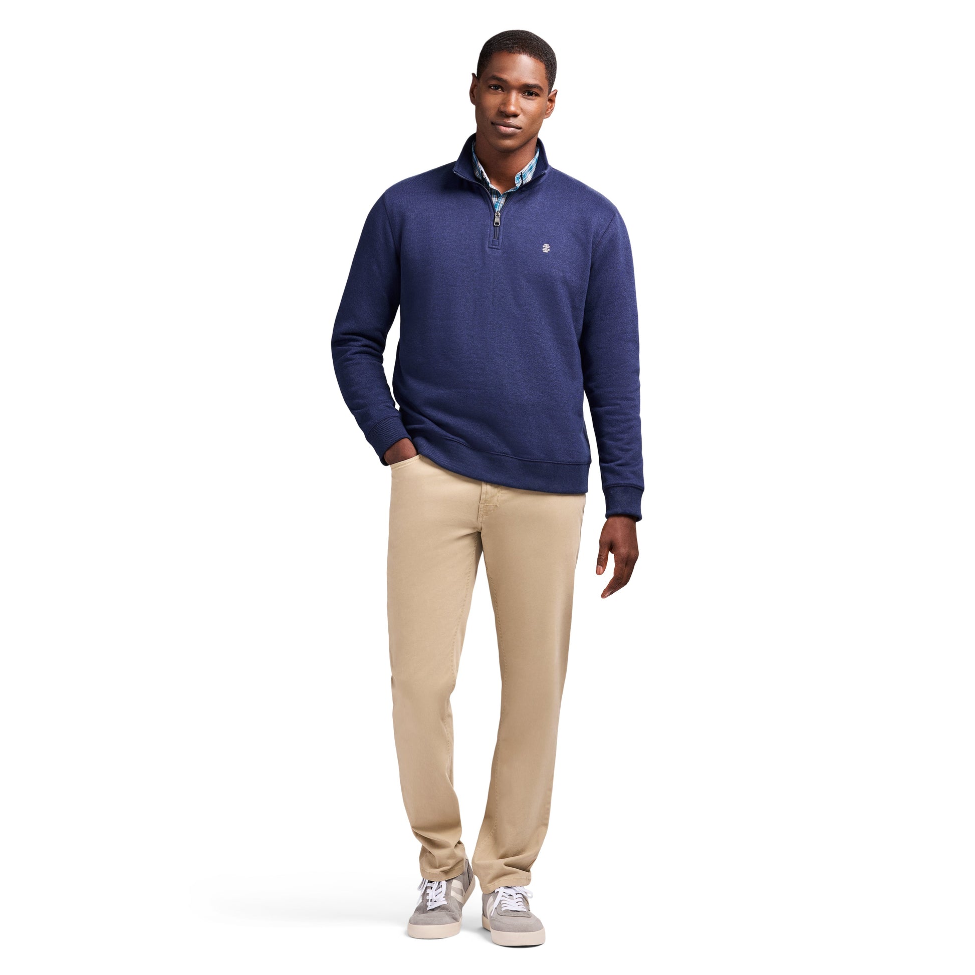 Izod Advantage Performance Quarter Zip Fleece - Navy Blazer