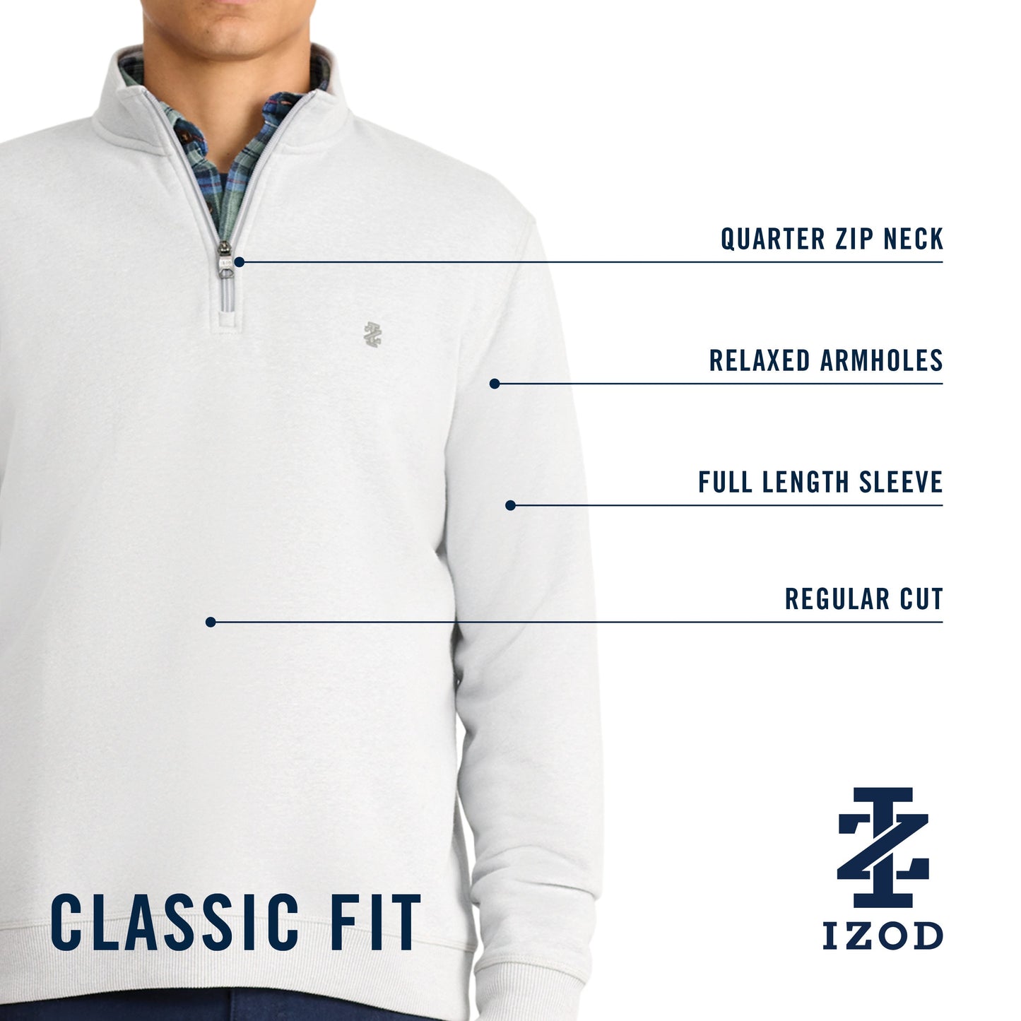Izod Advantage Performance Quarter Zip Fleece - Camel Hthr