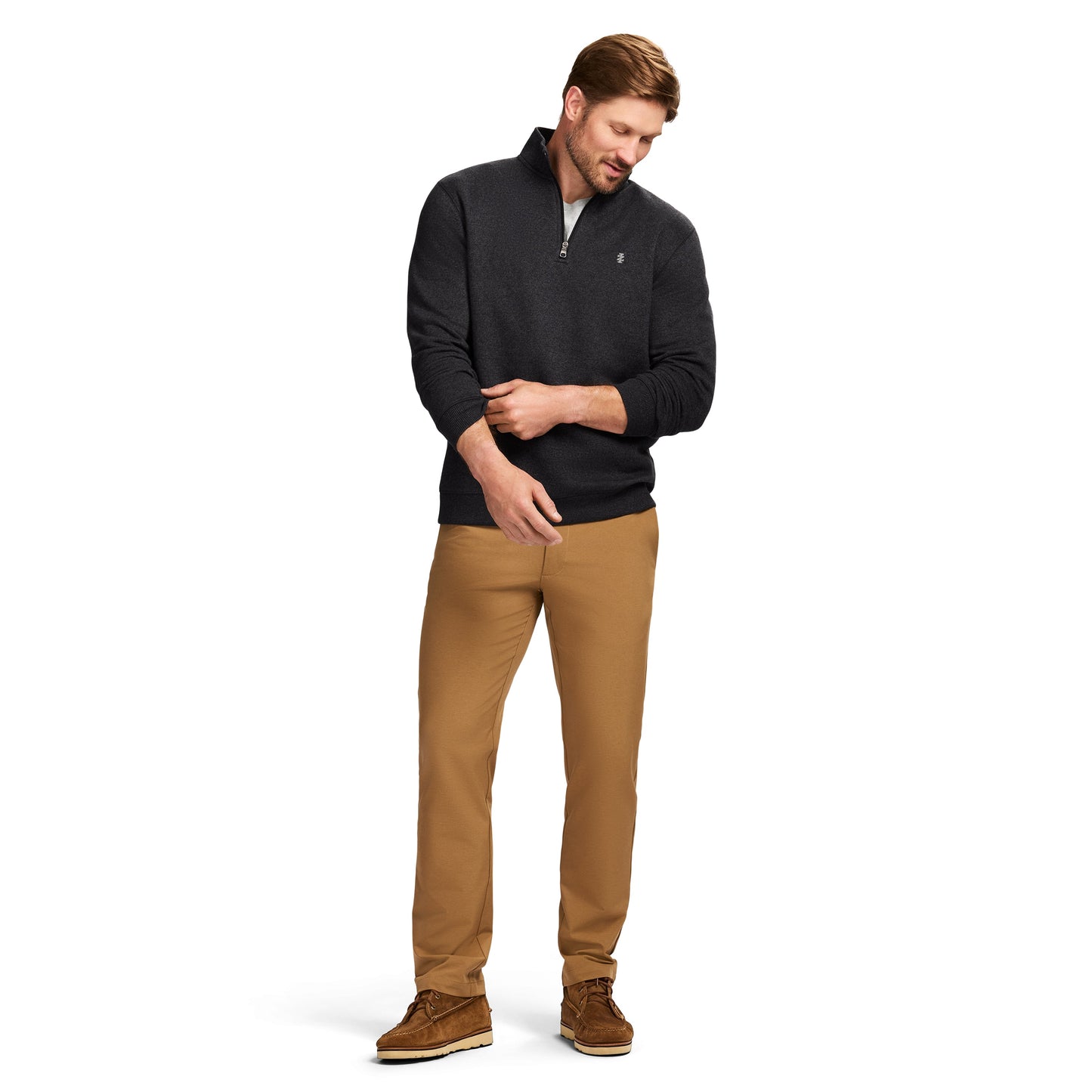Izod Advantage Performance Quarter Zip Fleece - Black