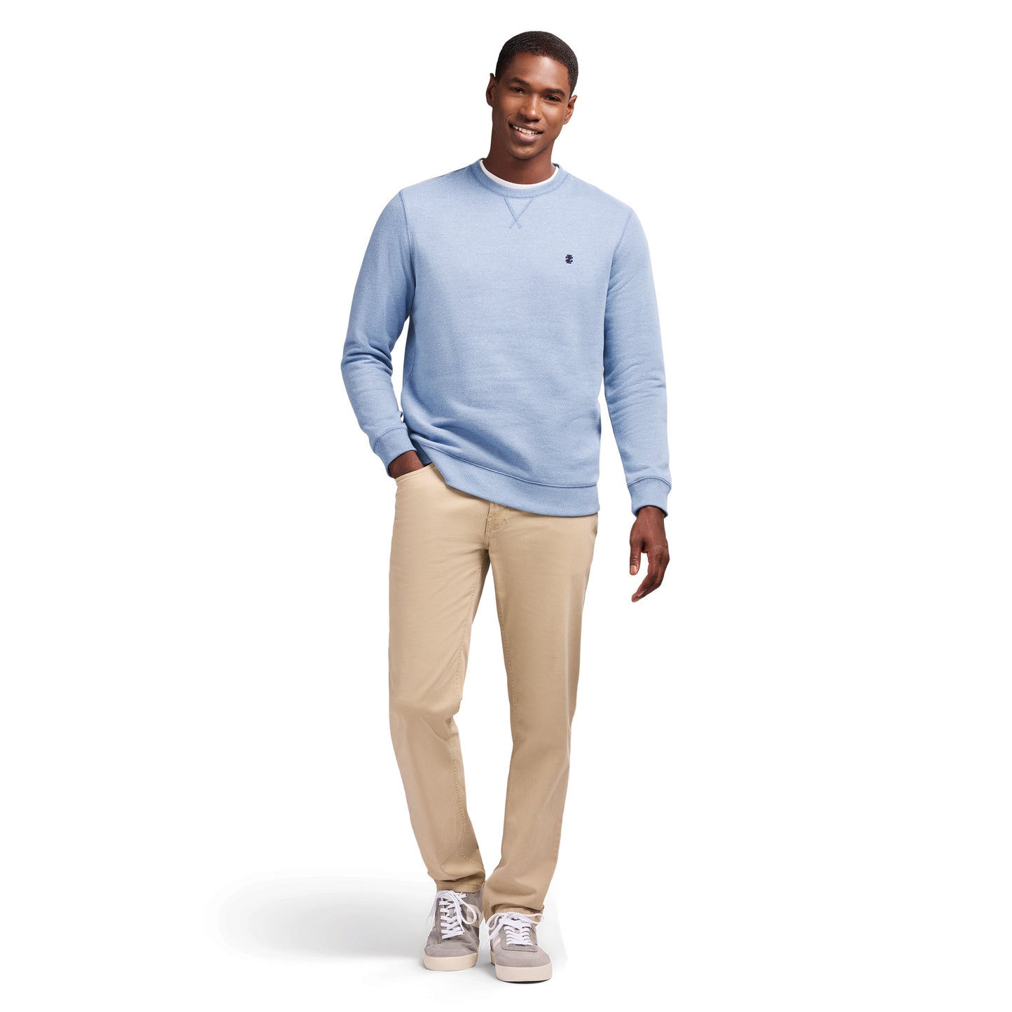 Izod Advantage Performance Crewneck Fleece - Della Robbia Blue