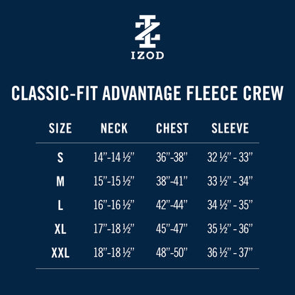 Izod Advantage Performance Crewneck Fleece - Della Robbia Blue