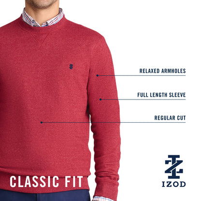 Izod Advantage Performance Crewneck Fleece - Della Robbia Blue