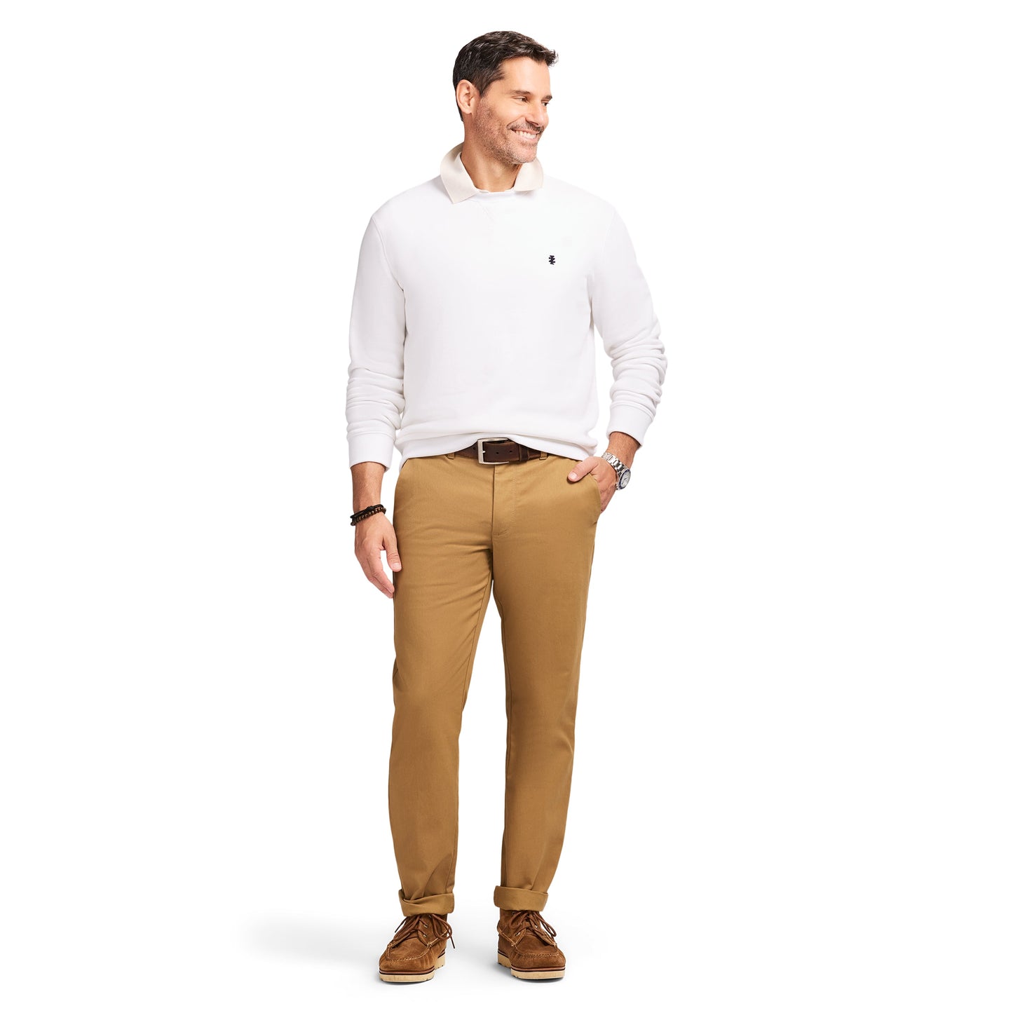 Izod Advantage Performance Crewneck Fleece - Bright White