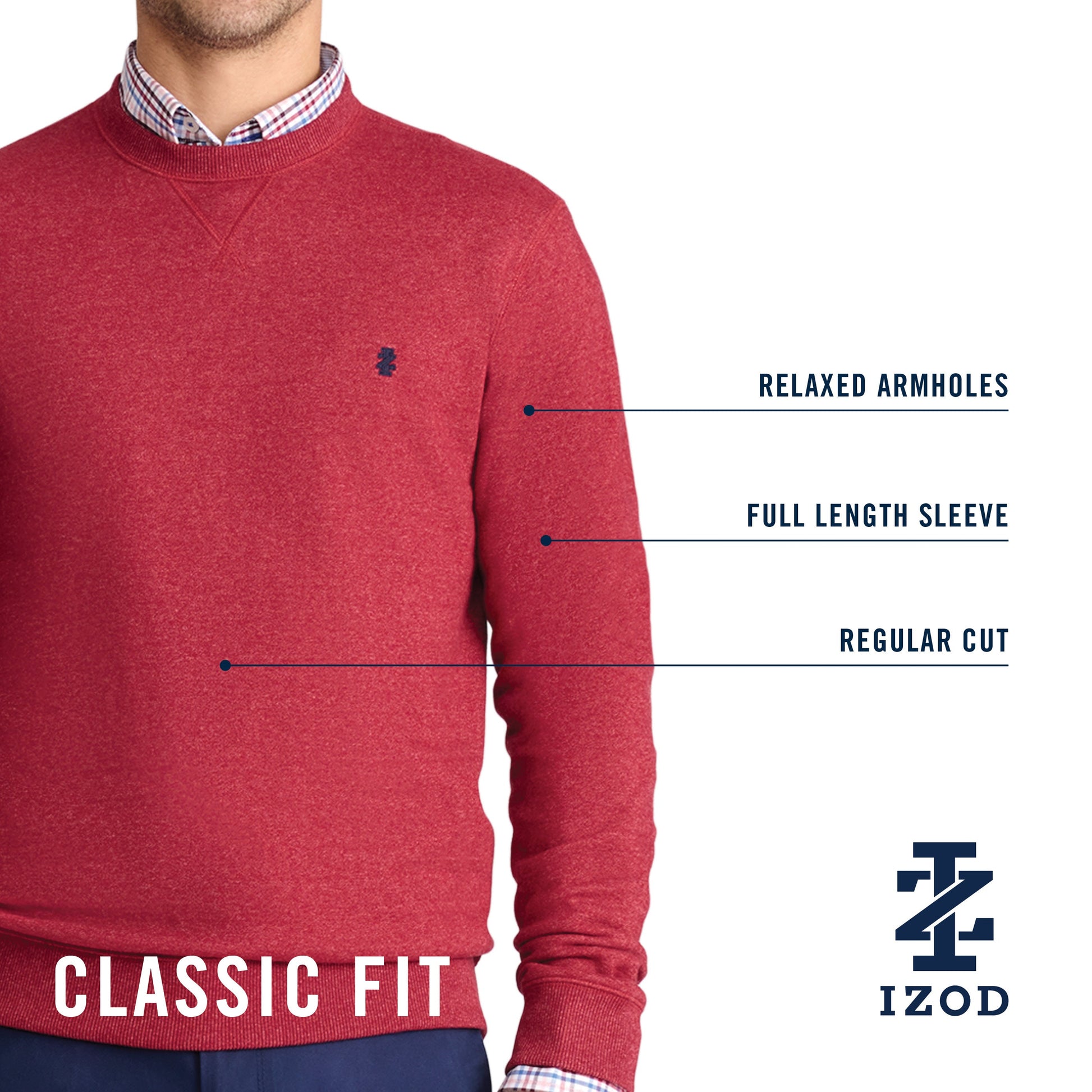 Izod Advantage Performance Crewneck Fleece - Bright White