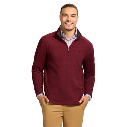 Izod Thermasoft Sweater Fleece Quarter Zip - Velvet Maroon