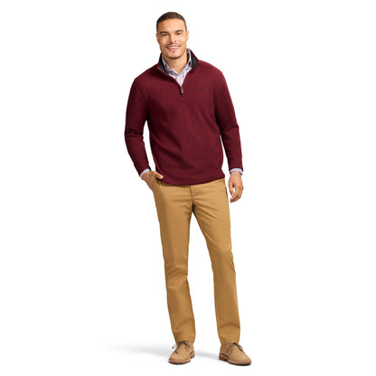Izod Thermasoft Sweater Fleece Quarter Zip - Velvet Maroon