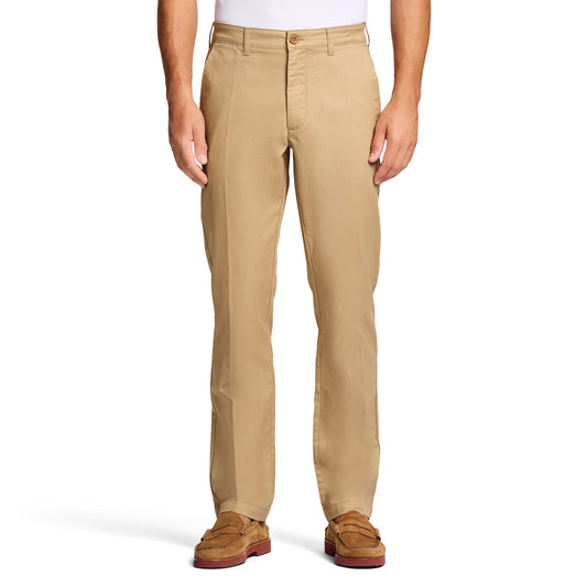 Izod Performance Stretch Flat-Front Straight Fit Chino Pants - Cedarwood Khaki