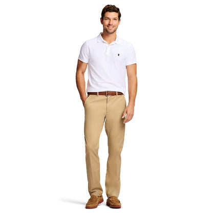Izod Performance Stretch Flat-Front Straight Fit Chino Pants - Cedarwood Khaki