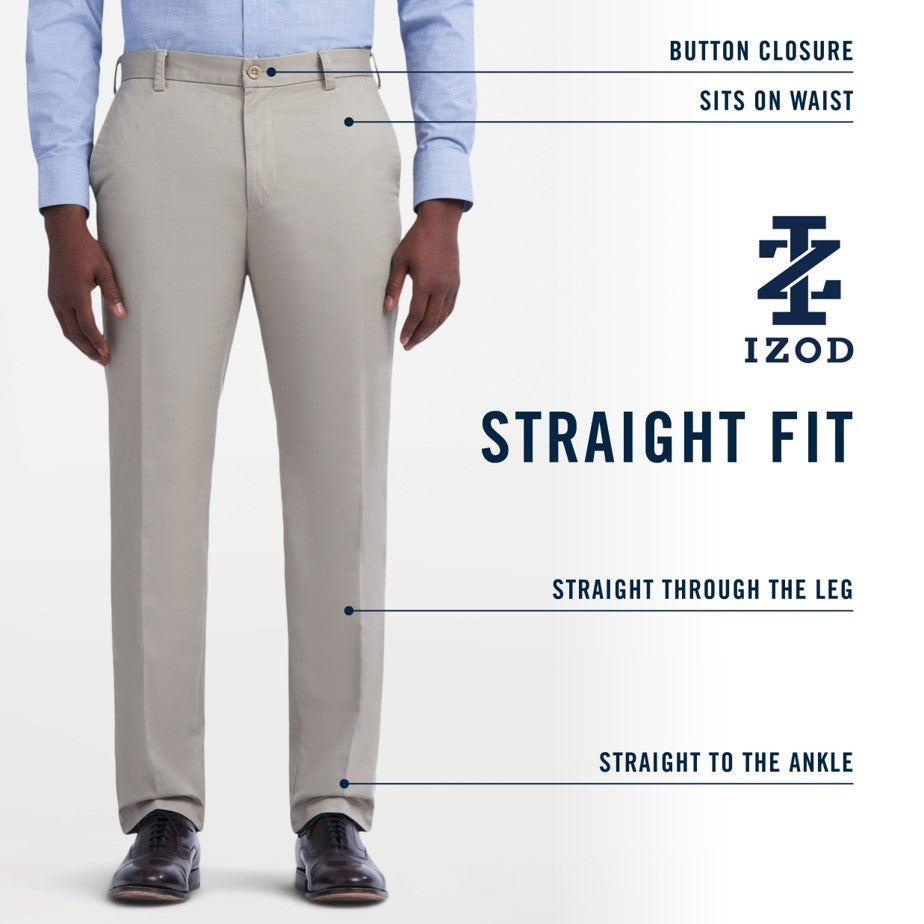 Izod American Chino Flat-Front Straight Fit Pant - Khaki