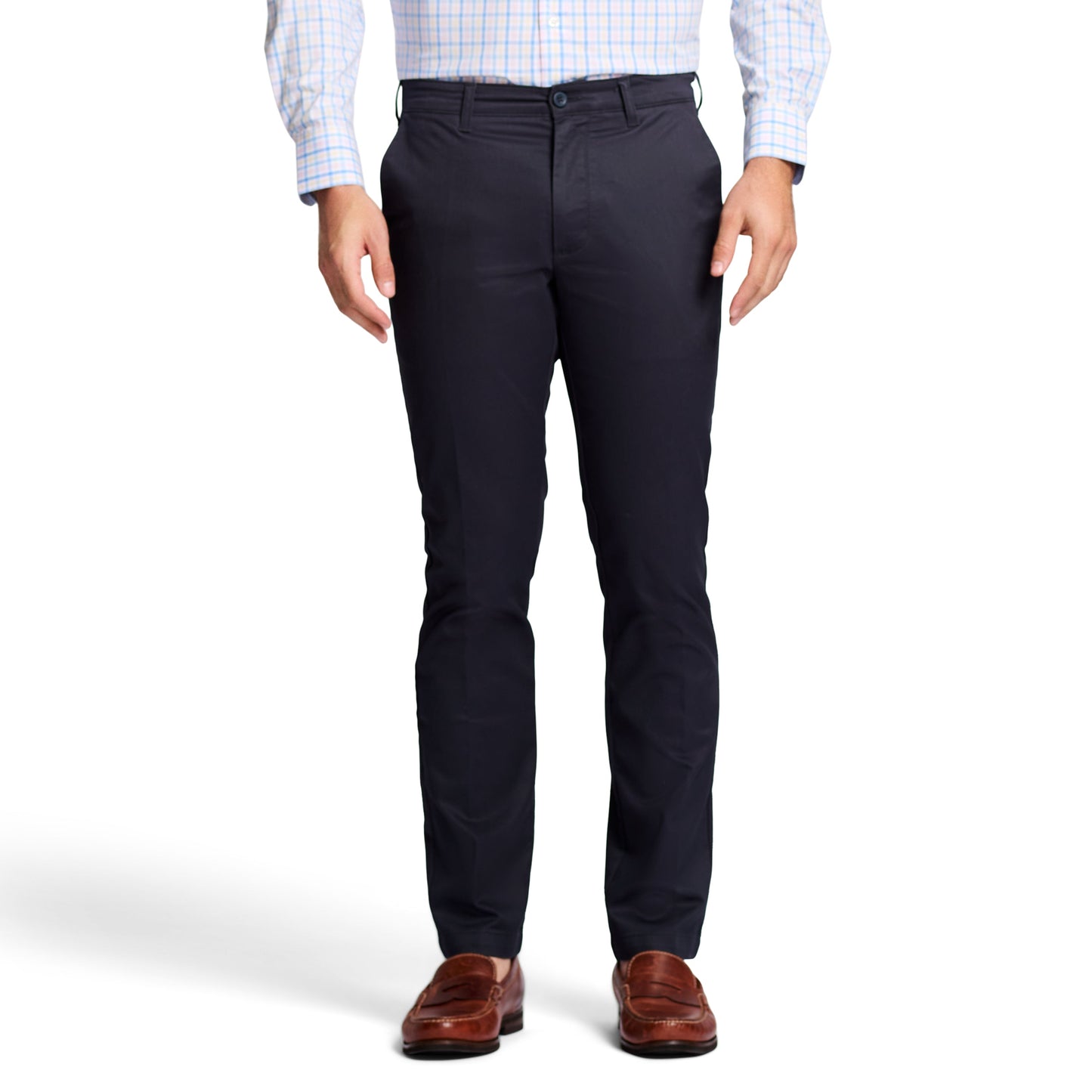 Izod Performance Stretch Flat-Front Straight Fit Chino Pants - Navy