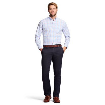Izod Performance Stretch Flat-Front Straight Fit Chino Pants - Navy
