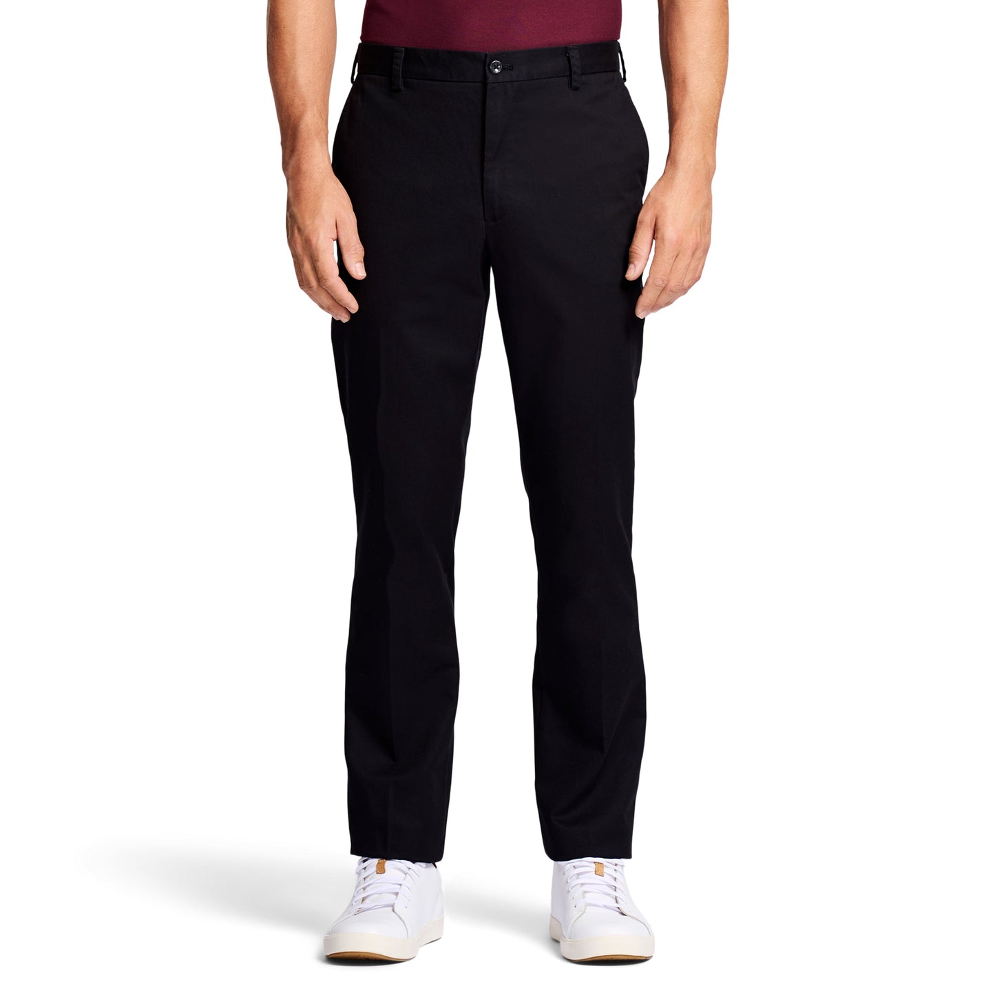 Izod American Chino Flat-Front Straight Fit Pant - Black