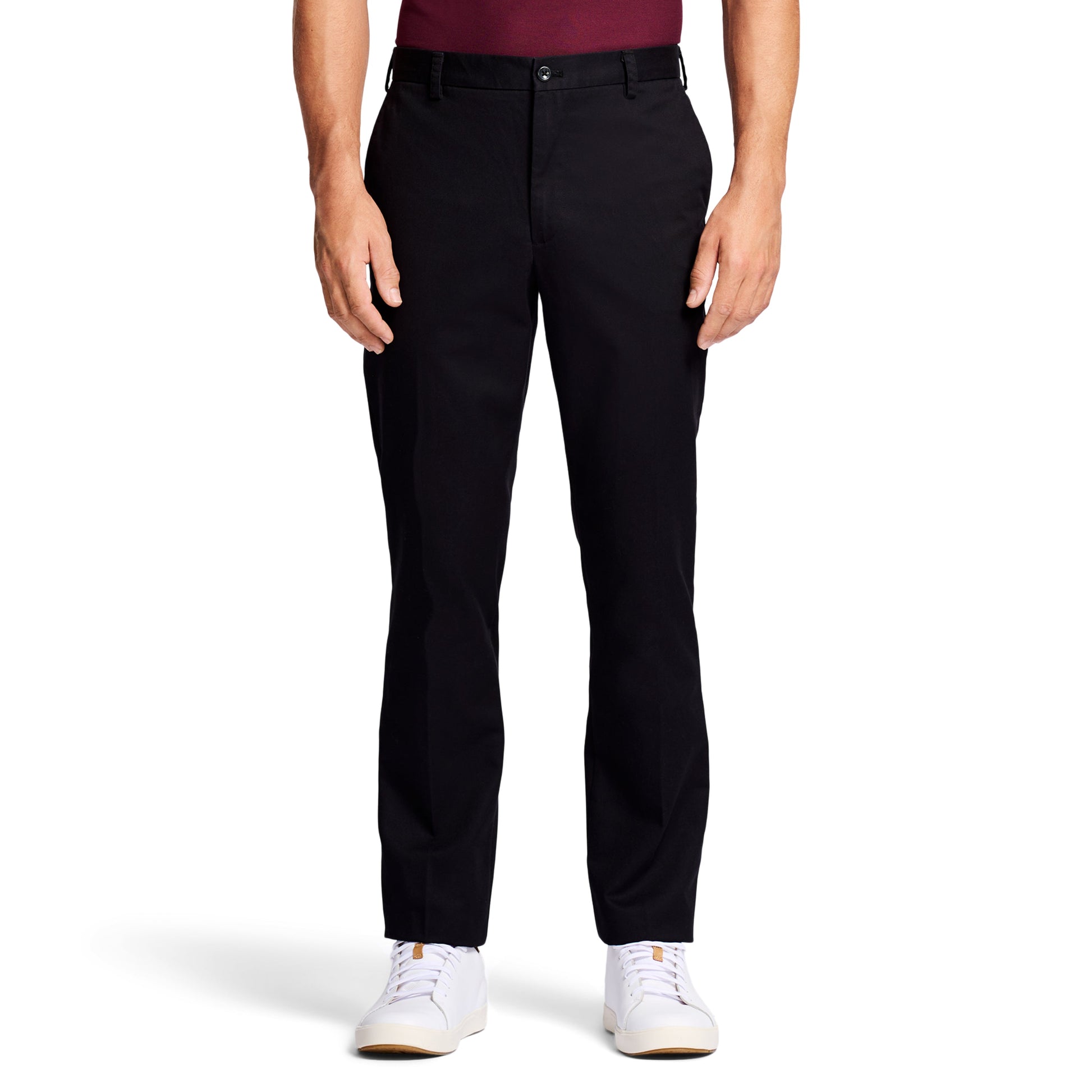 Izod American Chino Flat-Front Straight Fit Pant - Black