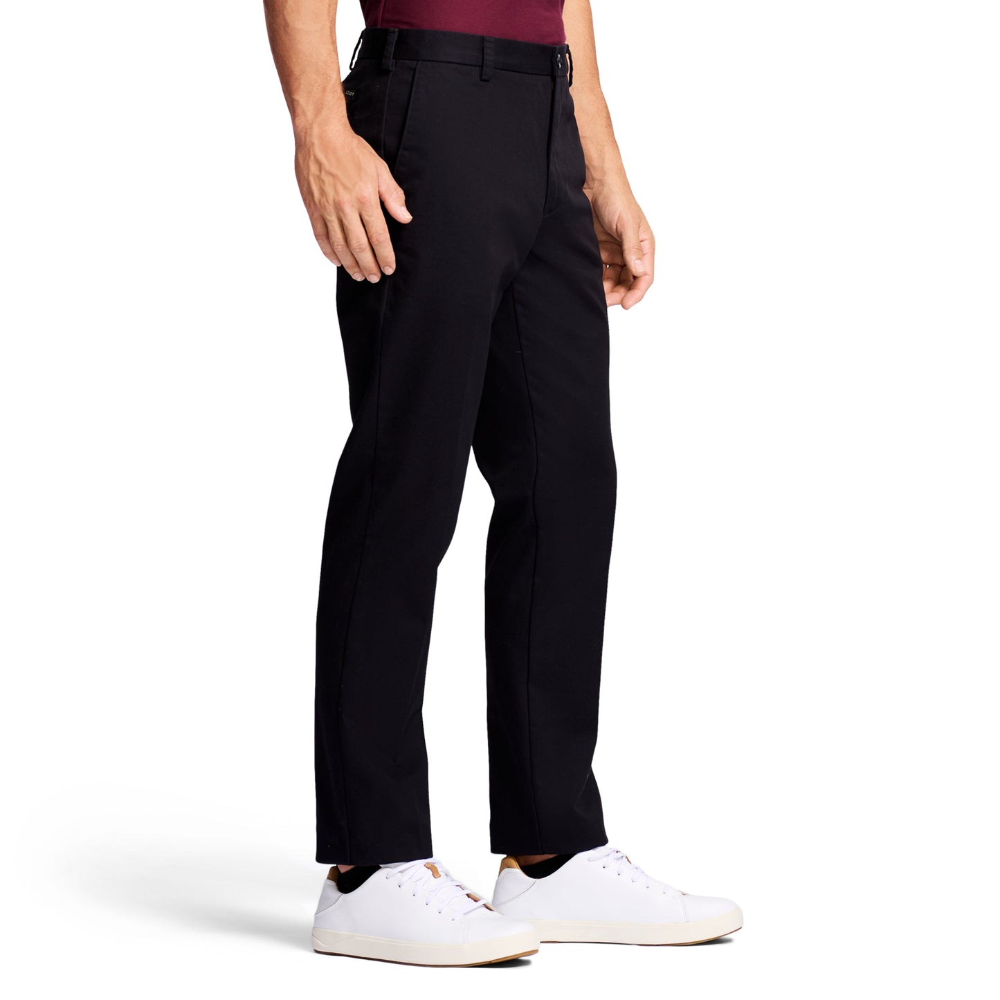 Izod American Chino Flat-Front Straight Fit Pant - Black