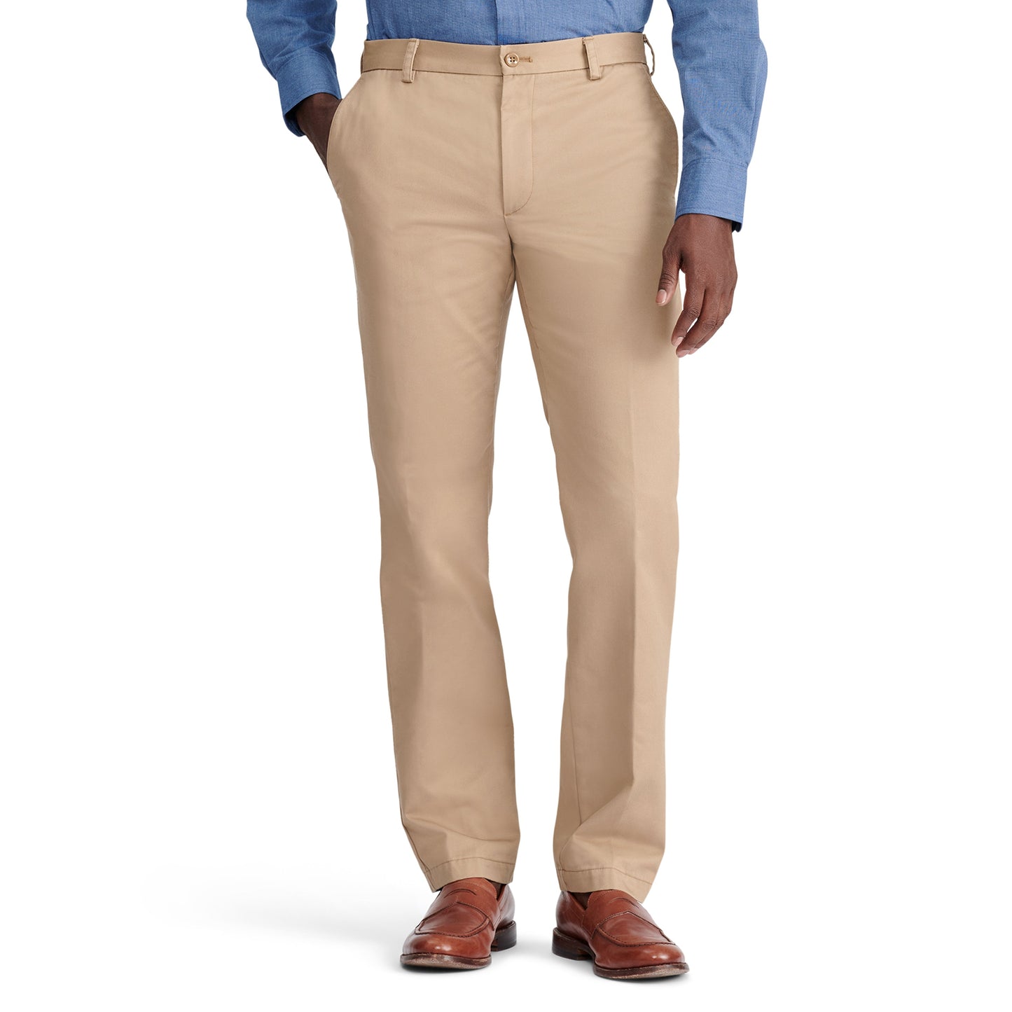 Izod American Chino Flat-Front Straight Fit Pant - English Khaki