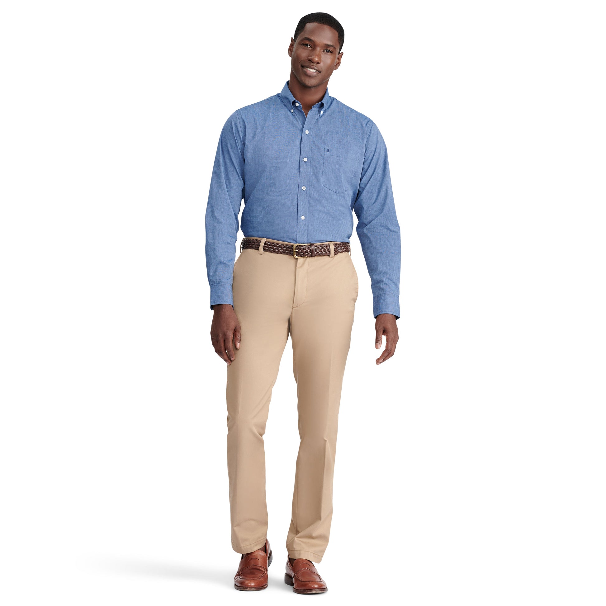 Izod American Chino Flat-Front Straight Fit Pant - English Khaki