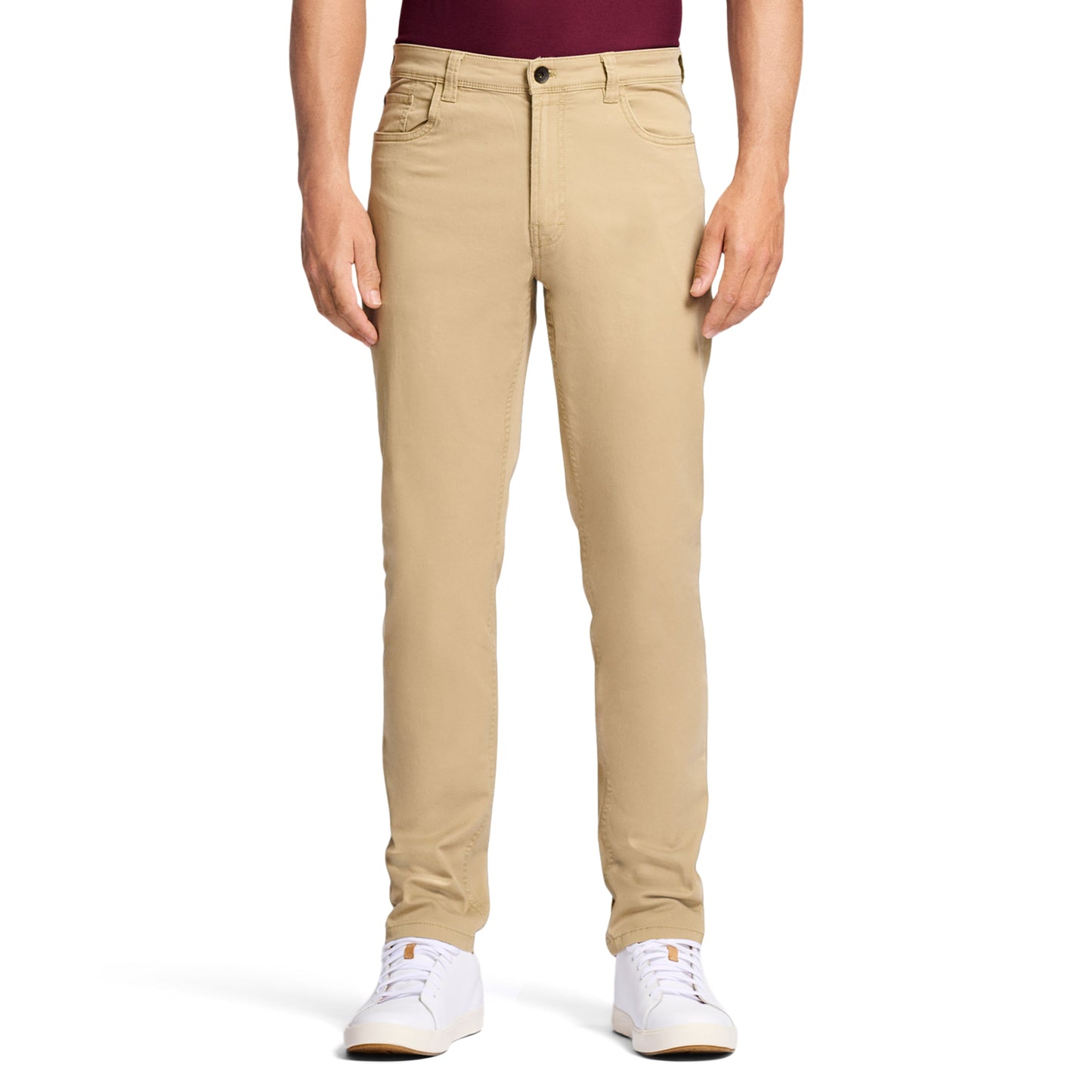 Izod Saltwater 5-Pocket Straight Fit Chino Pant - Cedarwood Khaki