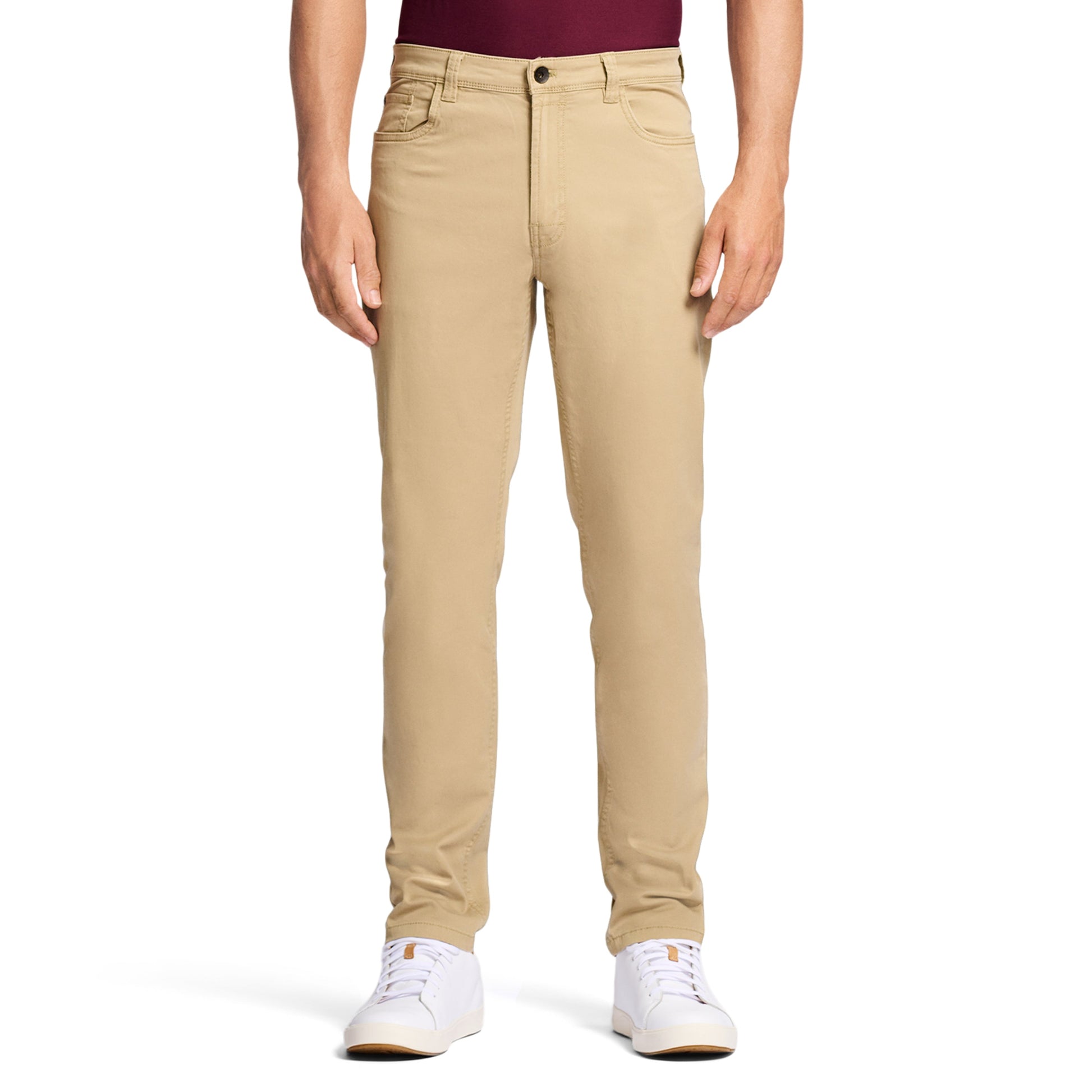 Izod Saltwater 5-Pocket Straight Fit Chino Pant - Cedarwood Khaki