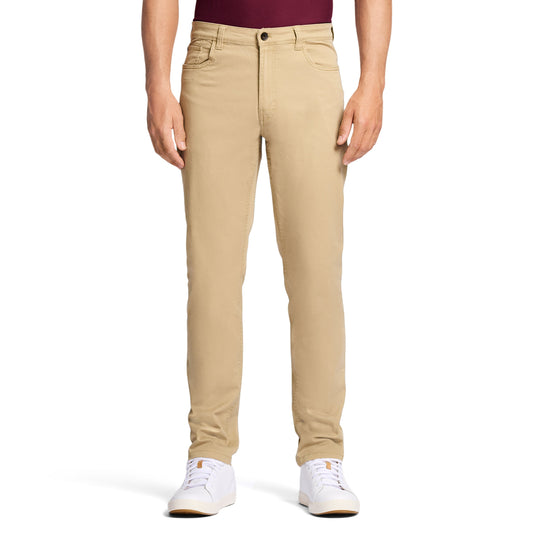 Izod Saltwater 5-Pocket Straight Fit Chino Pant - Cedarwood Khaki