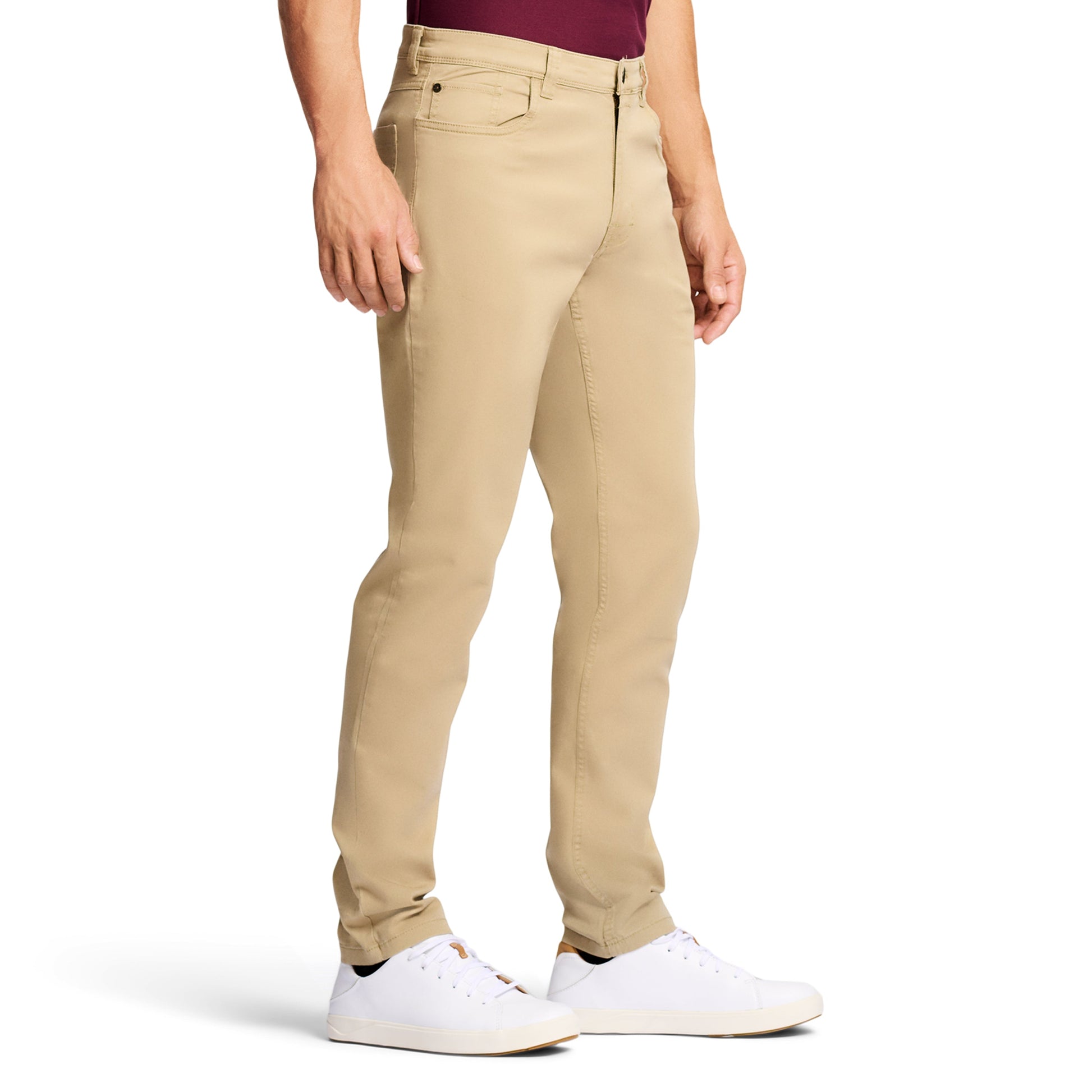 Izod Saltwater 5-Pocket Straight Fit Chino Pant - Cedarwood Khaki