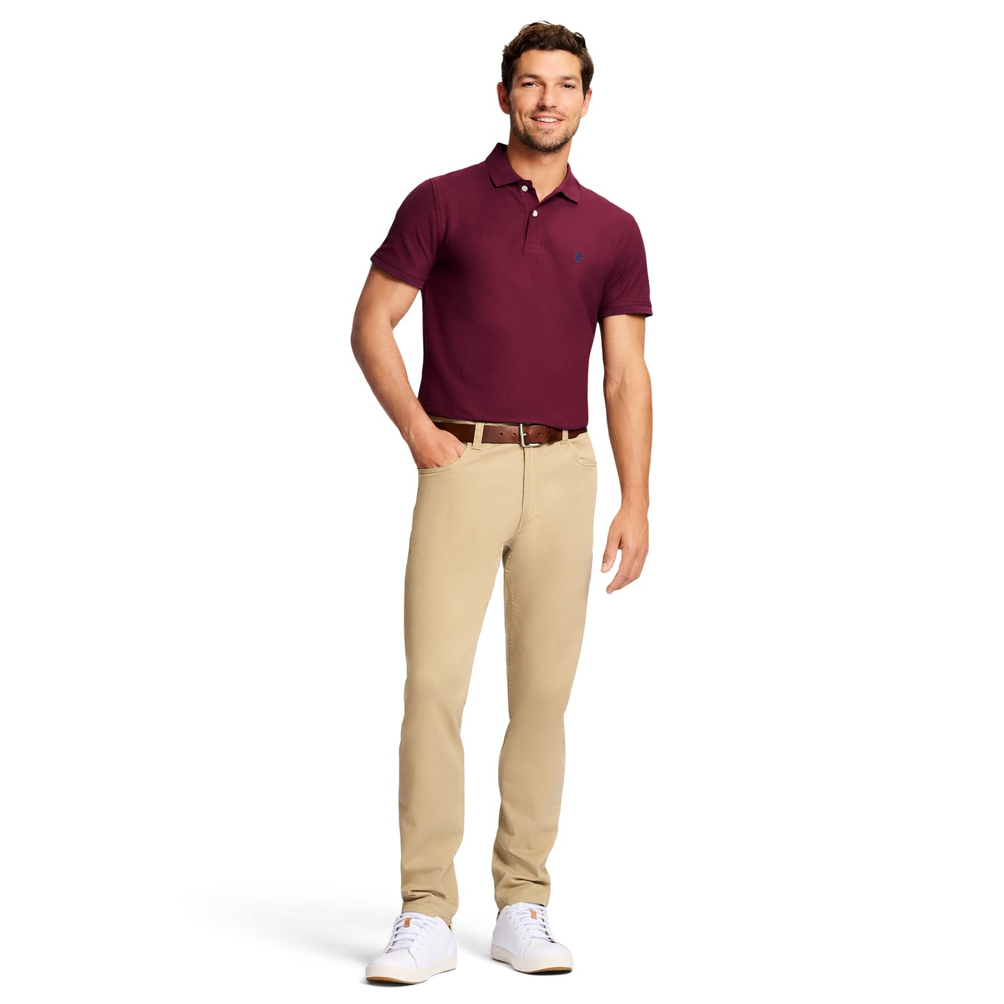 Izod Saltwater 5-Pocket Straight Fit Chino Pant - Cedarwood Khaki