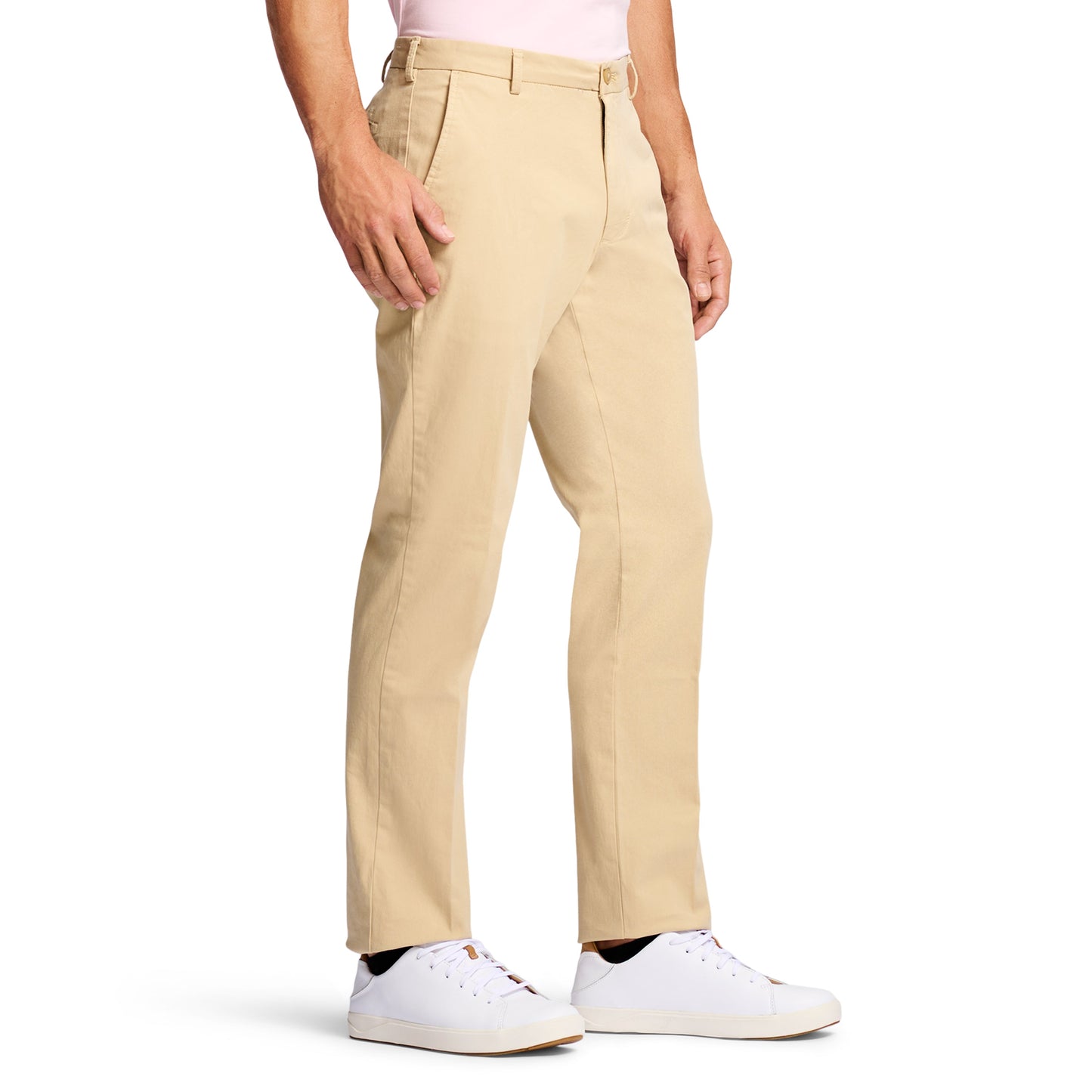 Izod Saltwater Stretch Flat-Front Straight Fit Chino Pant - Pale Khaki