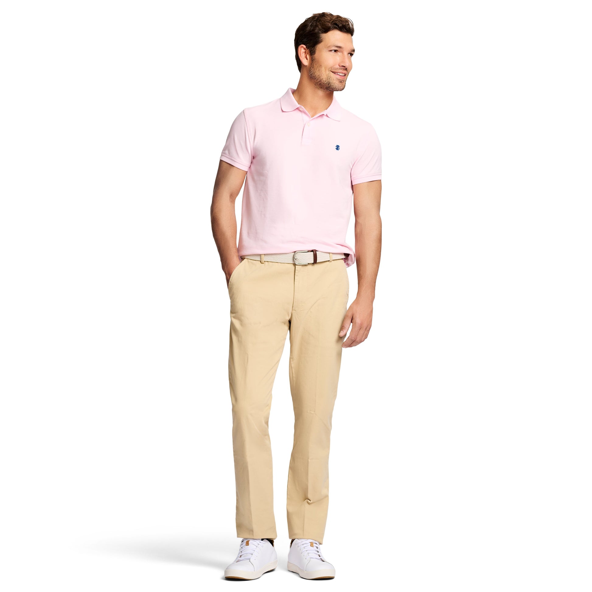 Izod Saltwater Stretch Flat-Front Straight Fit Chino Pant - Pale Khaki