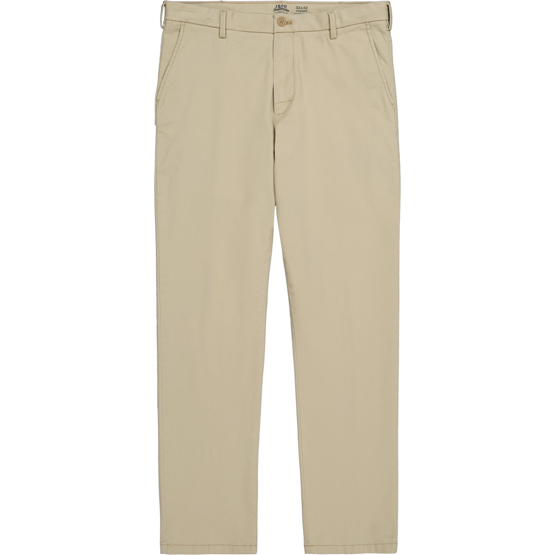 Izod Saltwater Stretch Flat-Front Straight Fit Chino Pant - Pale Khaki