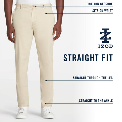 Izod Saltwater Stretch Flat-Front Straight Fit Chino Pant - Pale Khaki