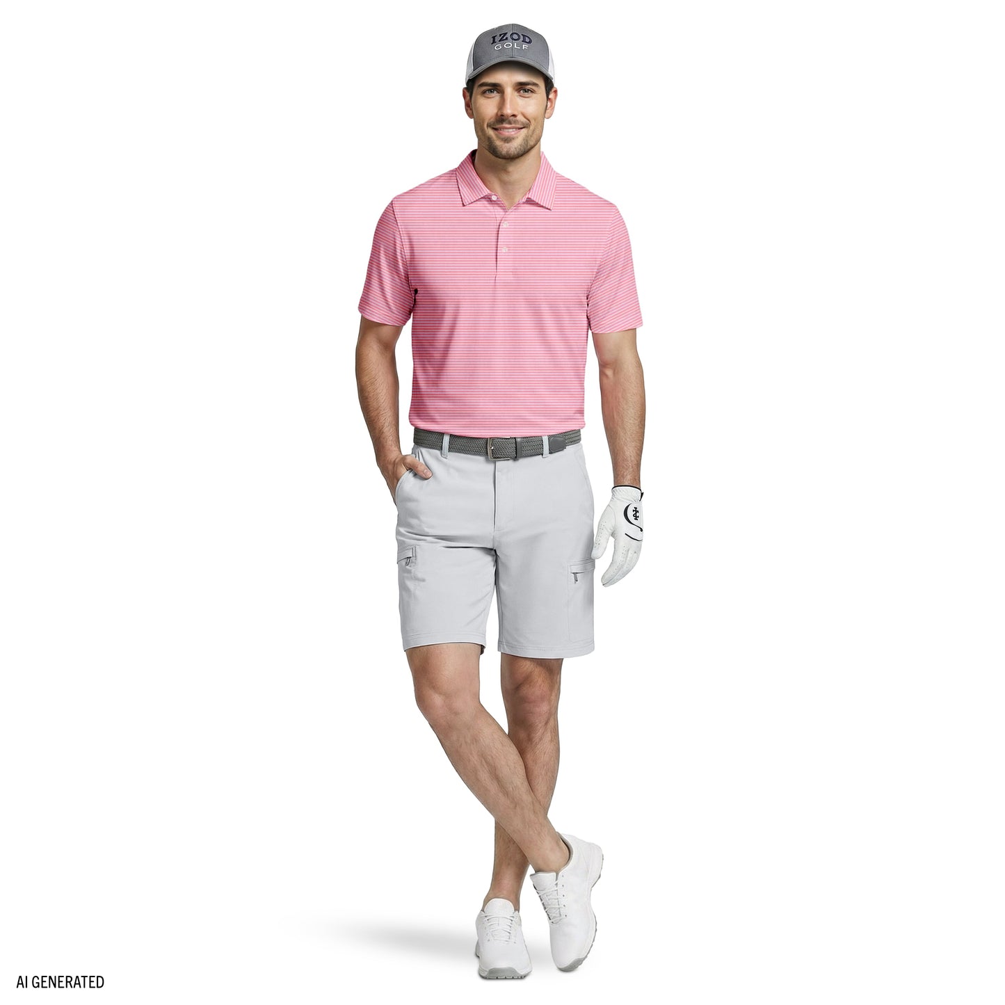 Izod GOLF SWINGFLEX CARGO SHORT - CINDER BLOCK