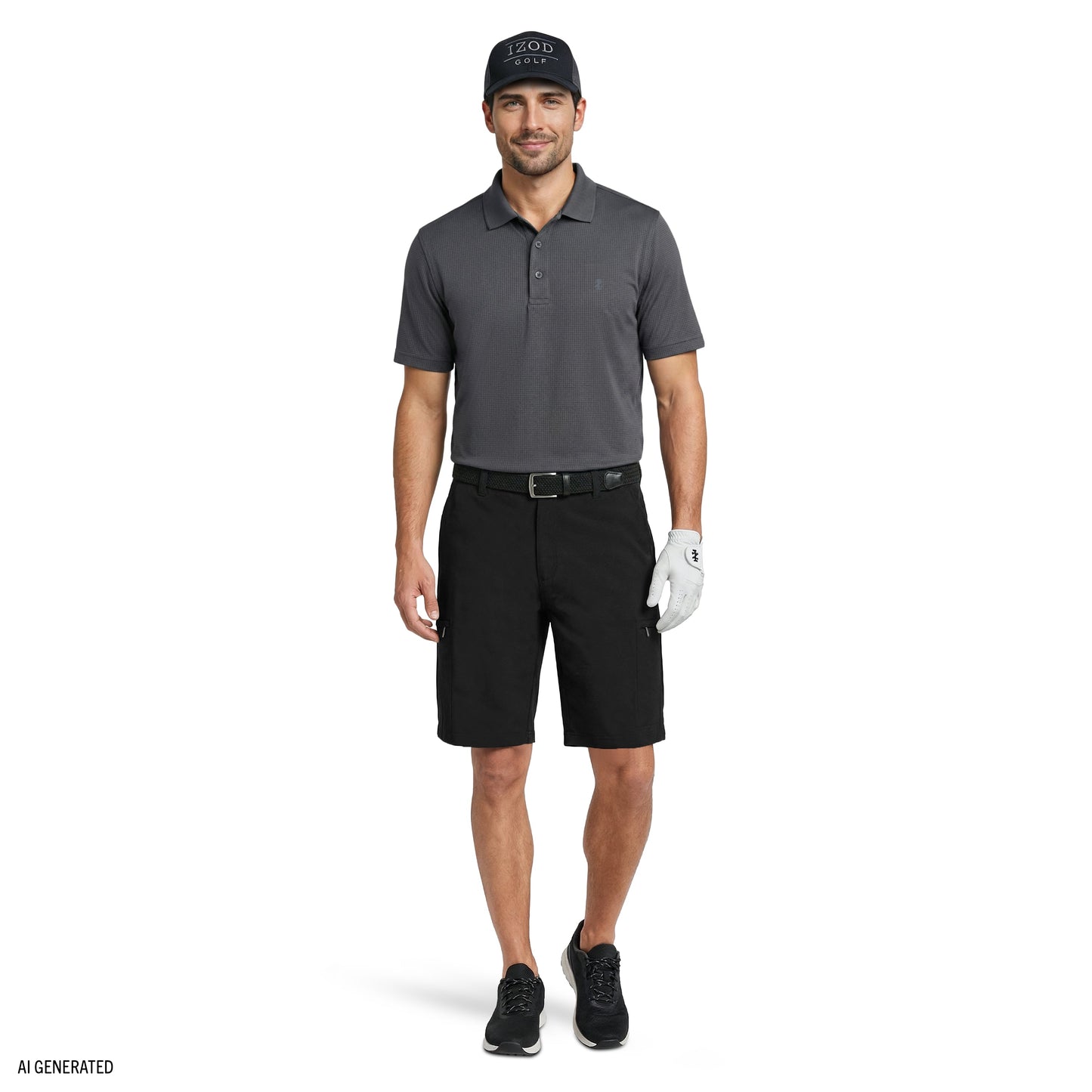 Izod GOLF SWINGFLEX CARGO SHORT - BLACK